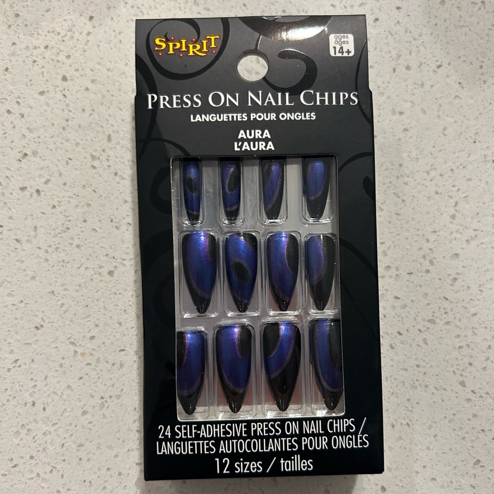 Press On Nails Purple Aura Space Glitter